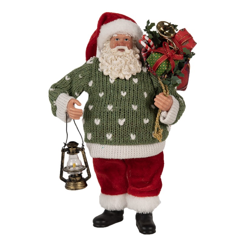 65592 Figure de Noël Père Noël 27 cm Vert Rouge Plastique