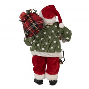 265592 Kerstdecoratie Beeld Kerstman 27 cm Groen Rood Kunststof