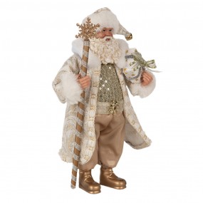 265593 Figure de Noël Père Noël 27 cm Couleur or Blanc Plastique