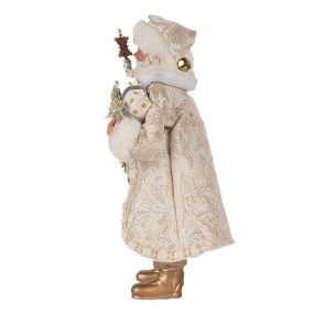 265593 Figure de Noël Père Noël 27 cm Couleur or Blanc Plastique