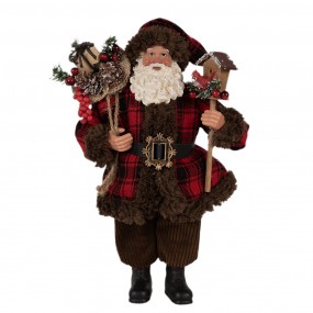 265595 Figure de Noël Père Noël 27 cm Rouge Cuir artificiel Métallique