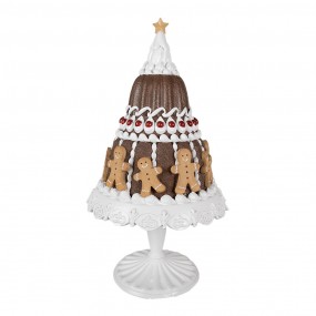 26PR4247 Weihnachtsdekorationsfigur Kuchen Ø 29x52 cm Braun Weiß Kunststoff