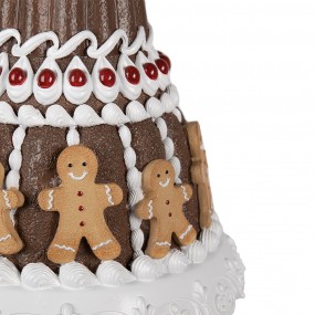 26PR4247 Weihnachtsdekorationsfigur Kuchen Ø 29x52 cm Braun Weiß Kunststoff