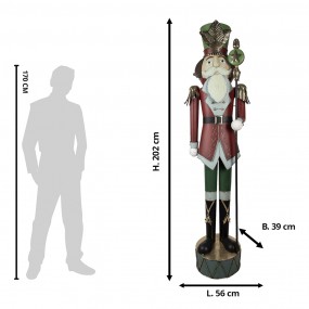 25CCY0002 Figur Nussknacker 202 cm Rot Metall Weihnachtsdekoration