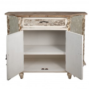 25H0705 Buffet 120x40x97 cm Marron Gris Bois Étagère murale