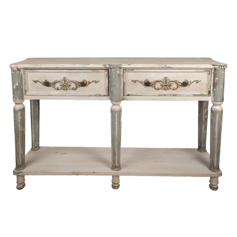 5H0706 Tavolino da appoggio 141x36x92 cm Grigio Legno  Console