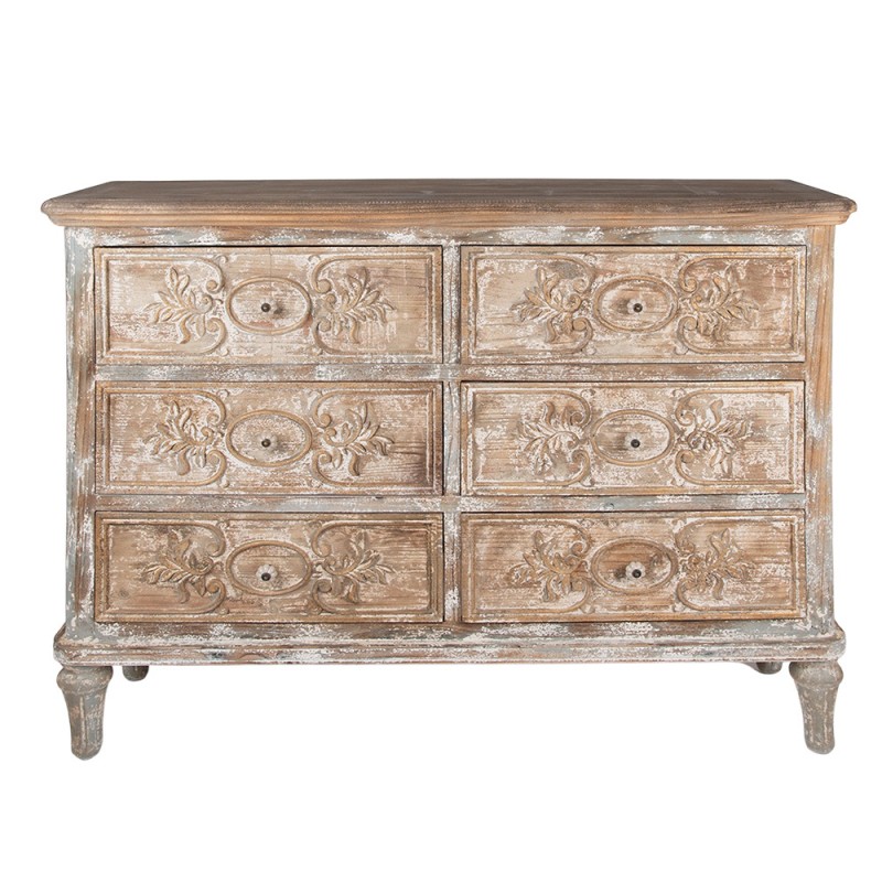 5H0710 Dresser 141x40x105 cm Beige Wood Chest of Drawers