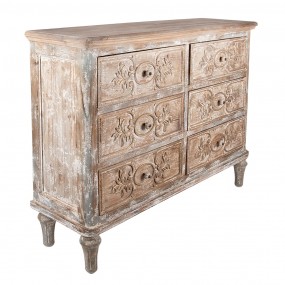 25H0710 Dresser 141x40x105 cm Beige Wood Chest of Drawers