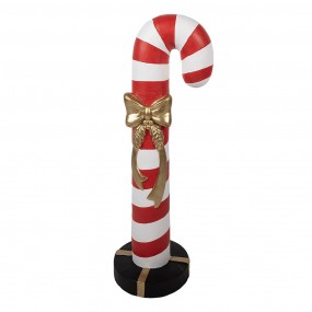 25MG0047 Décoration de Noël avec éclairage LED Canne en sucre d'orge 34x28x91 cm Rouge Blanc Plastique