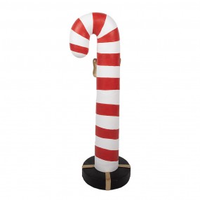 25MG0047 Décoration de Noël avec éclairage LED Canne en sucre d'orge 34x28x91 cm Rouge Blanc Plastique