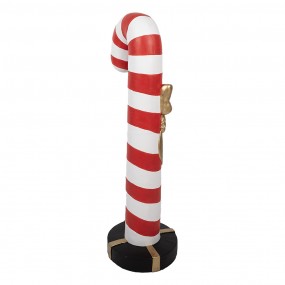 25MG0047 Décoration de Noël avec éclairage LED Canne en sucre d'orge 34x28x91 cm Rouge Blanc Plastique