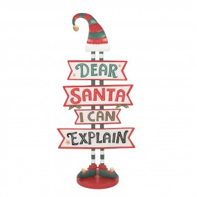 25Y1252 Kerstdecoratie Sign 50x27x106 Rood Wit Metaal