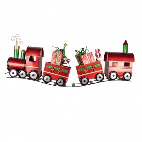 25Y1256 Décoration de Noël Train 140x24x52 cm Rouge Métal