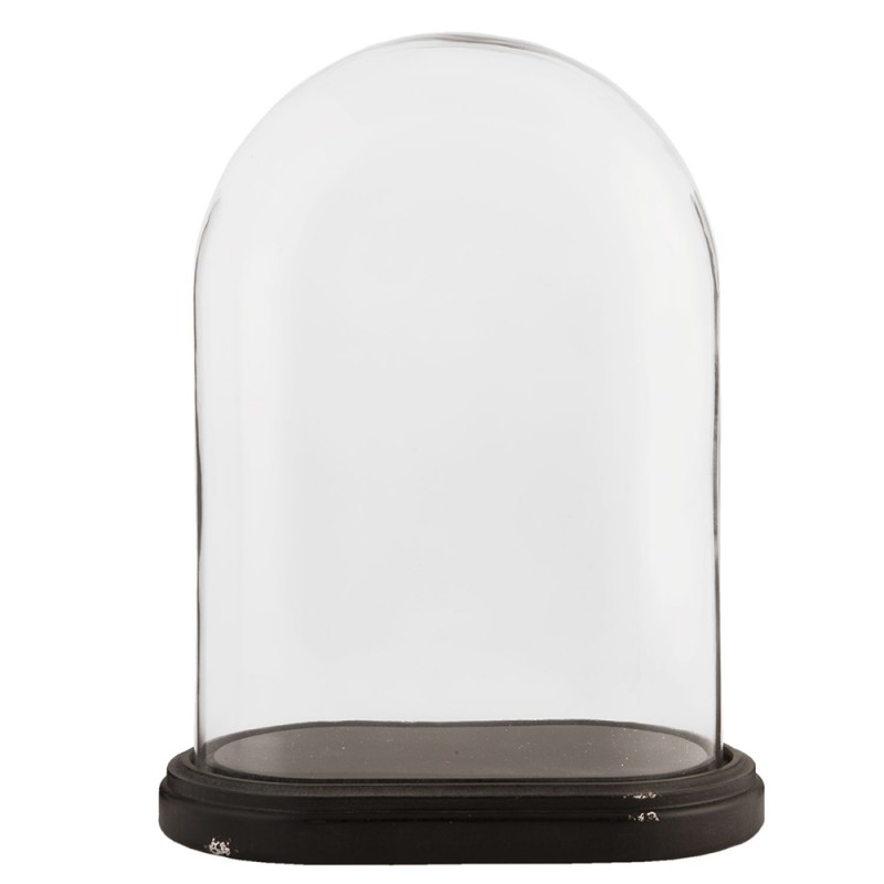 6GL1269 Cloche 26x15x34 cm Marron Verre Ovale Cloche en Verre