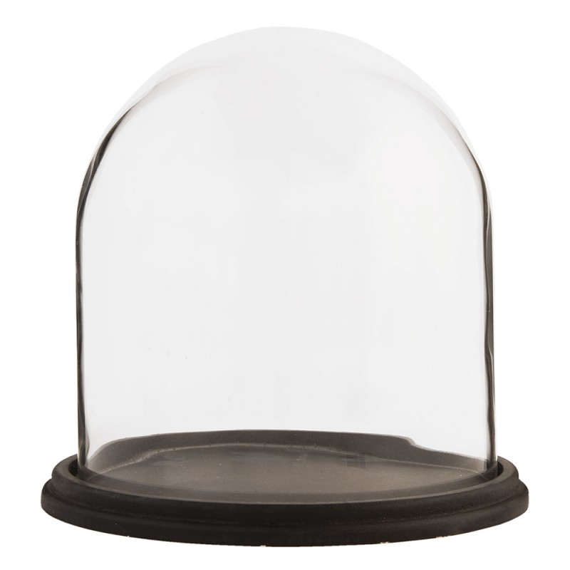 6GL1272 Cloche Ø 23x22 cm Marron Verre Rond Cloche en Verre