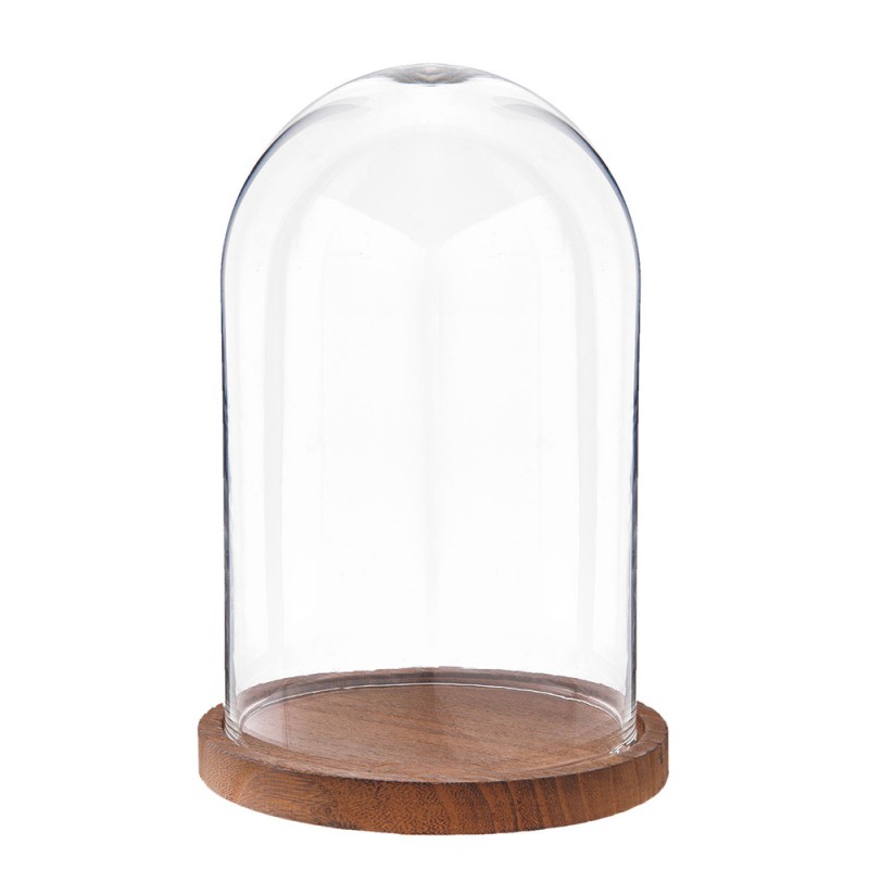 6GL1945 Cloche Ø 17x25 cm Transparent Glass Wood