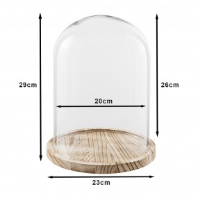 26GL2171 Cloche Ø 23x29 cm Glass Round Glass Bell Jar