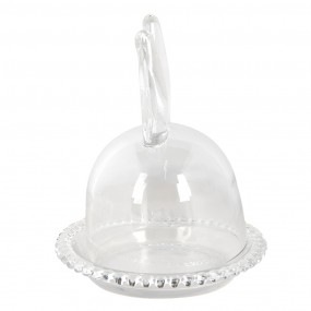 26GL3376 Cloche Lapin Ø 14x16 cm Verre Cloche en Verre