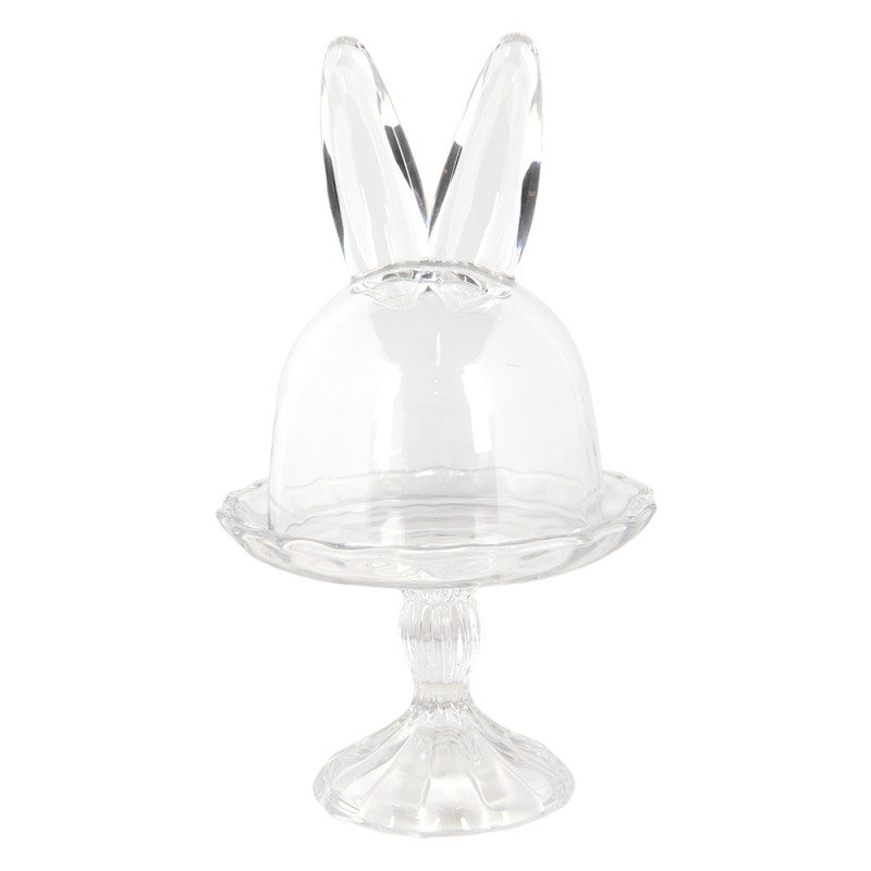 6GL3377 Cloche Ø 14x23 cm Verre Lapin Cloche en Verre