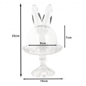 26GL3377 Cloche Ø 14x23 cm Glass Rabbit Glass Bell Jar