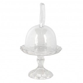 26GL3377 Cloche Ø 14x23 cm Glass Rabbit Glass Bell Jar