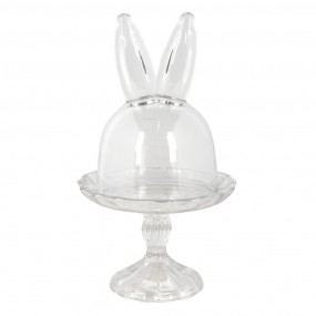 26GL3377 Cloche Ø 14x23 cm Glass Rabbit Glass Bell Jar