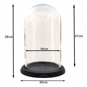 26GL3474 Cloche Ø 20x28 cm Transparent Glass Round Glass Bell Jar