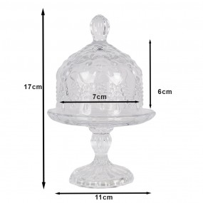 26GL4393 Cloche Ø 11x17 cm Transparent Glass Round