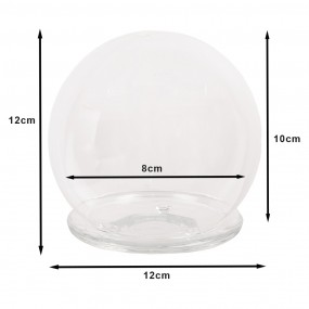 26GL4445 Cloche Ø 12x12 cm Transparent Glass Round