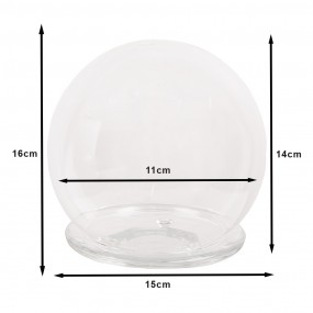 26GL4446 Cloche Ø 15x16 cm Transparent Glass Round