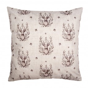 2GTW21 Cushion Cover 45x45 cm Beige Polyester Deer Decorative Cushion