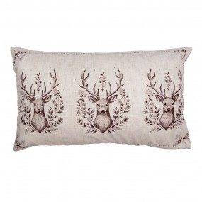 2GTW36-2 Housse de coussin 30x50 cm Beige Polyester Cerf Housse de coussin décorative