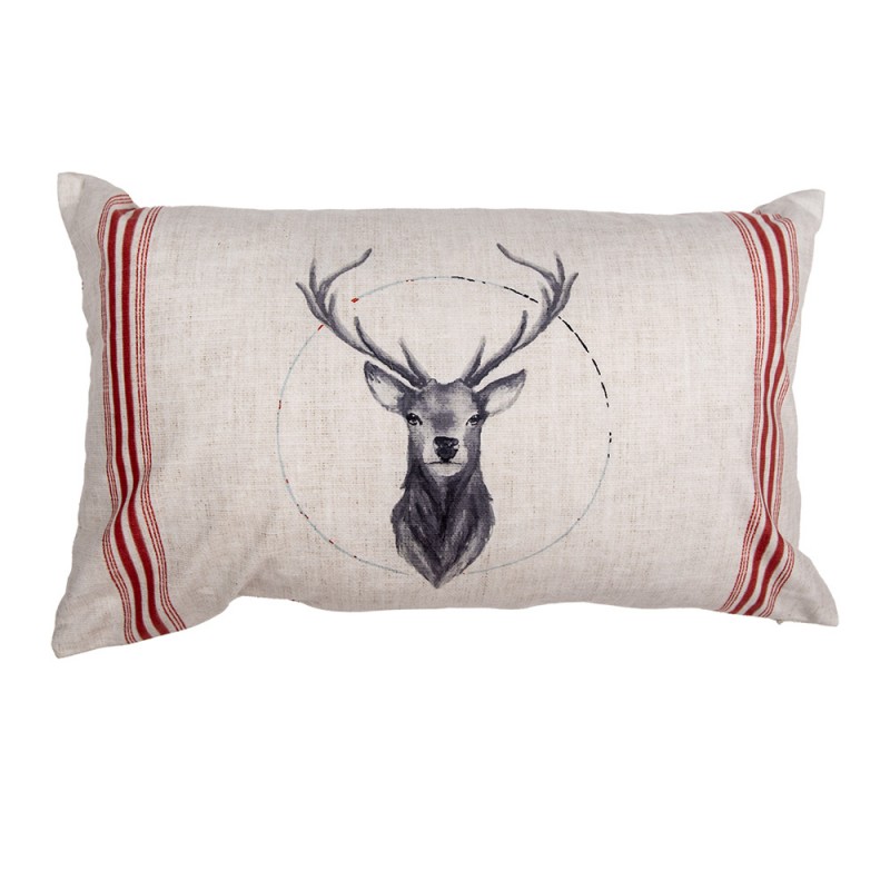 NWV36-4 Cushion Cover 30x50 cm Beige Polyester Deer Pillow Cover