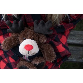 2TW0587 Stuffed toy Reindeer 35 cm Brown Plush