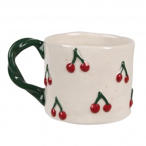 26CEMU0149 Mug 200 ml Beige Ceramic Cherries Tea Mug