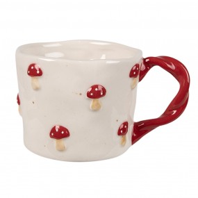 26CEMU0151 Mug 200 ml Beige Ceramic Mushrooms Tea Mug