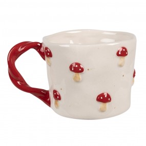 26CEMU0151 Mug 200 ml Beige Ceramic Mushrooms Tea Mug