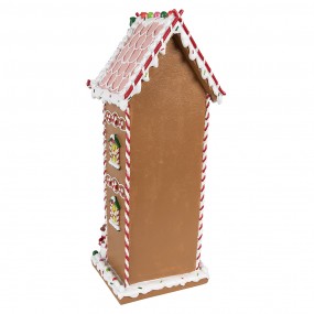 26PR4250 Maison en pain d'épices 17x14x40 cm Marron Plastique Maison en pain d'épices