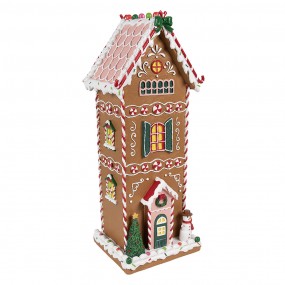 26PR4250 Lebkuchenhaus 17x14x40 cm Braun Kunststoff Pfefferkuchenhaus