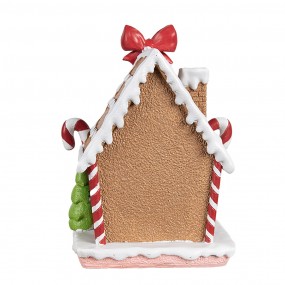 26PR4258 Haak Kerstsok Gingerbread house 13x11x18 cm Bruin Kunststof