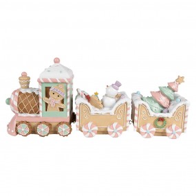 26PR4266 Christmas Decoration Train 45x12x19 cm Beige Plastic