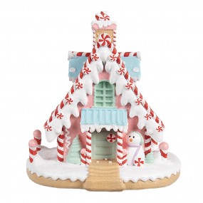 26PR4268 Gingerbread house 16x13x15 cm Pink Plastic Gingerbread house