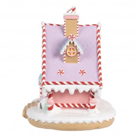 26PR4268 Gingerbread house 16x13x15 cm Pink Plastic Gingerbread house