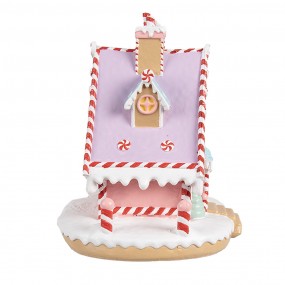 26PR4268 Gingerbread house 16x13x15 cm Pink Plastic Gingerbread house