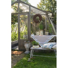 25Y1235 Panca da giardino 117x37x42 cm Bianco Marrone  Ferro