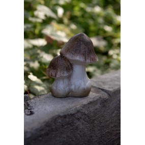 26CE1768 Decoration Mushroom 10x7x12 cm Brown White Ceramic