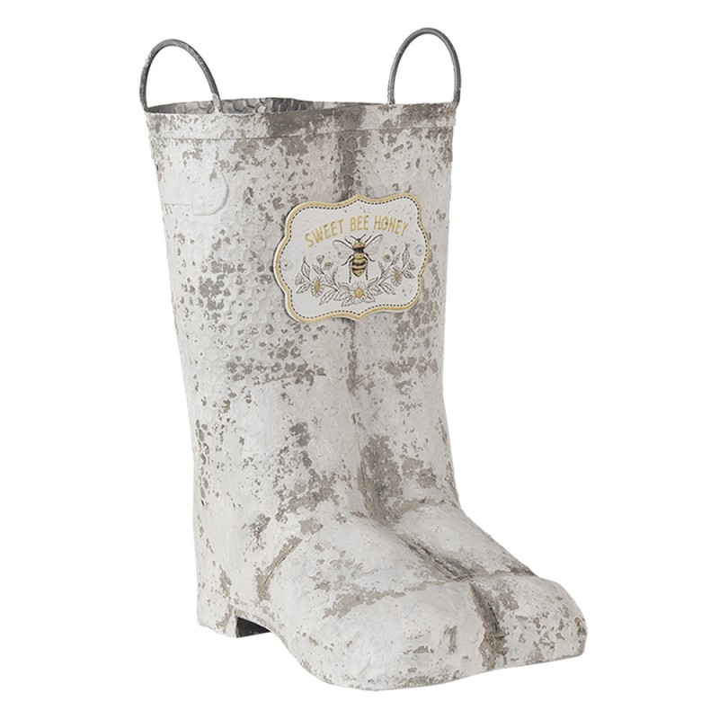 6Y4253 Pflanzenhalter Stiefel 18x24x31/35 cm Grau Metall Blumentopf