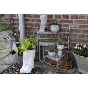 26Y4253 Plant Holder Boots 18x24x31/35 cm Grey Metal Planter