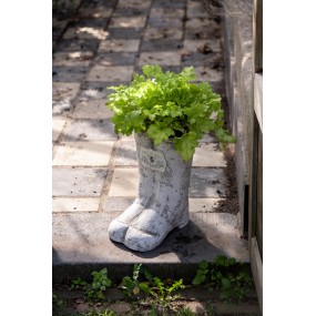 26Y4253 Plant Holder Boots 18x24x31/35 cm Grey Metal Planter