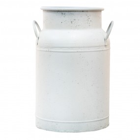 26Y4774 Decorative Milk Churn Ø 19x30 cm White Metal Bee and Flowers Milk Jug